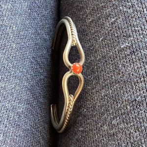 Bracelet Tiny Infants size Unworn Sterling Silver Red Coral
